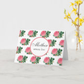 Carte de vœux de fête des mères Rose rose Joyeuse  (Fleur jaune)