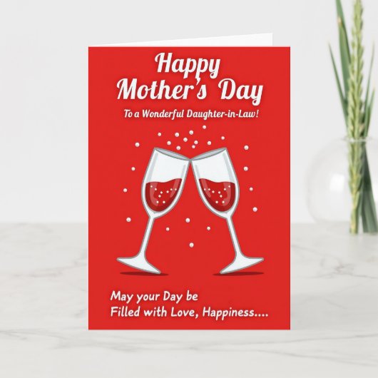 Carte de vœux de fête des mères Ruby Red Cheers (Devant)