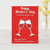 Carte de vœux de fête des mères Ruby Red Cheers (Fleur jaune)