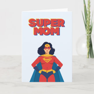 Carte de vœux de fête des mères Super Maman Super-