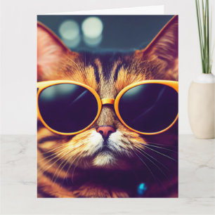 CARTE DE VŒUX DE FÊTE DES PÈRES CHAT