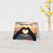 Carte de voeux de Fête des pères de coeur main (Fleur jaune)