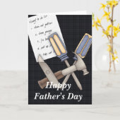 Carte de voeux de Fête des pères Handyman (Fleur jaune)