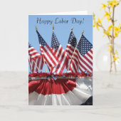 Carte de voeux de Fête du travail de drapeaux (Fleur jaune)