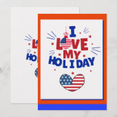 Carte de vœux de fête patriotique d'amour (Devant / Derrière)