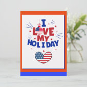 Carte de vœux de fête patriotique d'amour (Debout devant)