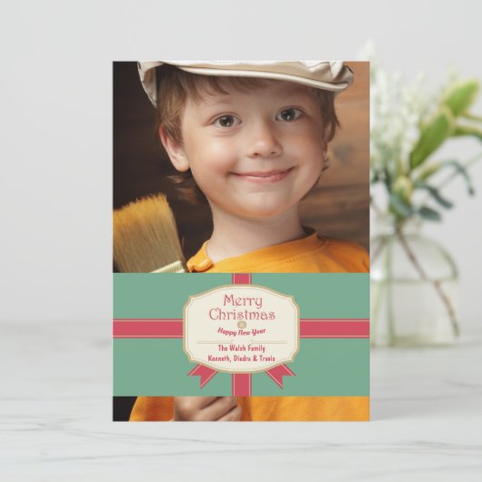 Carte de vœux de fêtes (Debout devant)