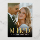 Carte de vœux de fêtes avec annonce de mariage à f (Recto)