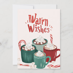 Carte de vœux de fêtes avec chocolat chaud Souhait