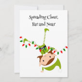 Carte de vœux de fêtes avec code QR de lutin qui f (Devant)