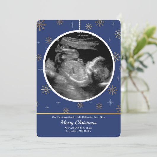 Carte de vœux de fêtes avec échographie de décorat (Debout devant)