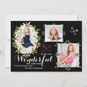 Carte de vœux de fêtes avec Holly Frames