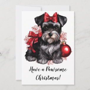 Carte de vœux de fêtes avec Miniature Schnauzer
