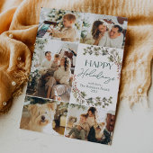 Carte de vœux de fêtes avec photo de famille moder