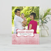 Carte de vœux de fêtes avec rayures festives (Debout devant)