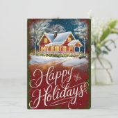 carte de vœux de fêtes, carte de Noël (Debout devant)