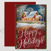 carte de vœux de fêtes, carte de Noël (Devant / Derrière)