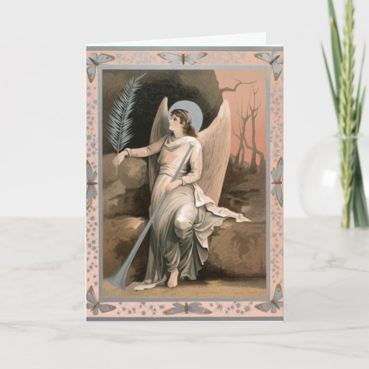 Carte de vœux de fêtes d'ange à la tombe (Devant)