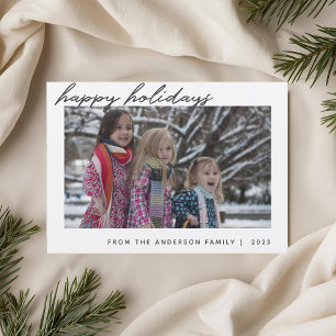 Carte de vœux de fêtes de famille avec écriture ma