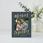 Carte de vœux de fêtes de famille Nouvellement Mar (Debout devant)