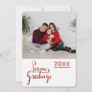 Carte de vœux de fêtes de fin d'année avec photo
