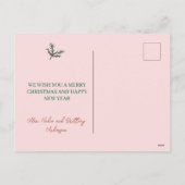 Carte de vœux de fêtes de fin d'année de Noël (Dos)