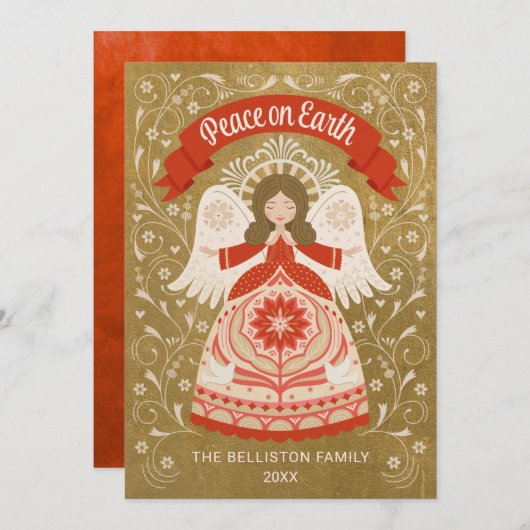 Carte de vœux de fêtes de l'ange de la paix sur te (Devant / Derrière)