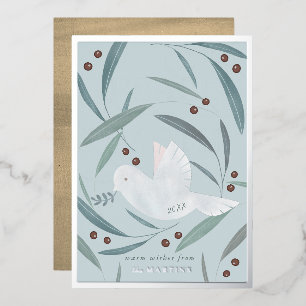Carte de vœux de fêtes de Paix sur Terre Colombe B