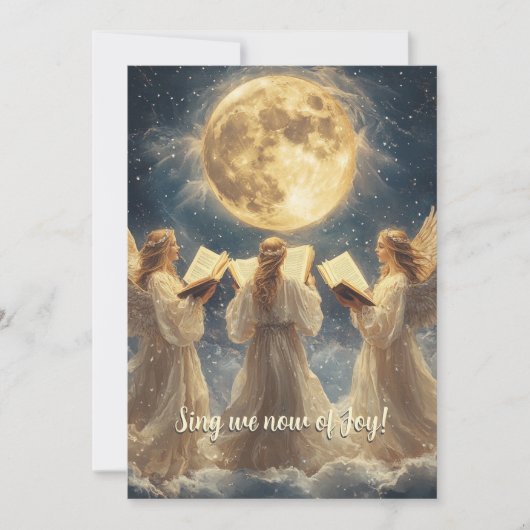 Carte de vœux de fêtes des trois anges dorés (Devant)