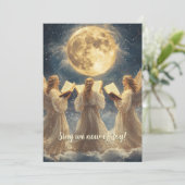 Carte de vœux de fêtes des trois anges dorés (Debout devant)