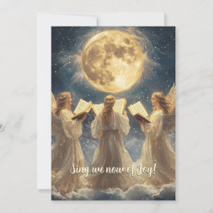 Carte de vœux de fêtes des trois anges dorés