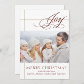 Carte de vœux de fêtes élégante avec écriture manu (Devant / Derrière)