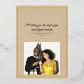 Carte de vœux de fêtes élégante et moderne Luxe po (Verso)