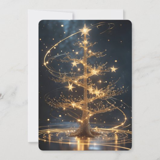 Carte de vœux de fêtes Golden Tree (Devant)