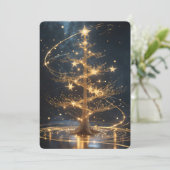 Carte de vœux de fêtes Golden Tree (Debout devant)