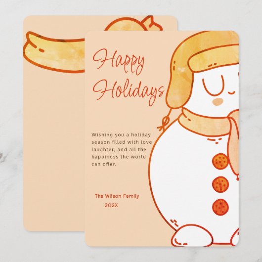 Carte de vœux de fêtes hivernales (Devant / Derrière)