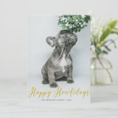 Carte de vœux de fêtes joyeuses avec photo ⎢ Or (Debout devant)