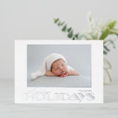 Carte de vœux de fêtes joyeuses en or avec photo e (Debout devant)