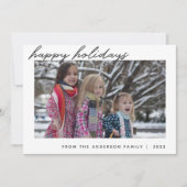 Carte de vœux de fêtes Joyeuses Fêtes écriture man (Devant)