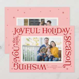 Carte de vœux de fêtes la plus joyeuse Rose