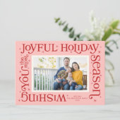 Carte de vœux de fêtes la plus joyeuse Rose (Debout devant)