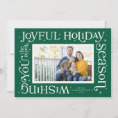 Carte de vœux de fêtes la plus joyeuse verte (Devant)