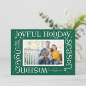 Carte de vœux de fêtes la plus joyeuse verte (Debout devant)