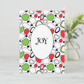 Carte de Vœux de Fêtes Moderne JOY - Message Perso (Debout devant)