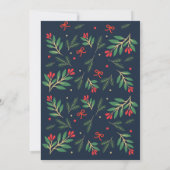 Carte de vœux de fêtes navale et rouge avec rameau (Dos)