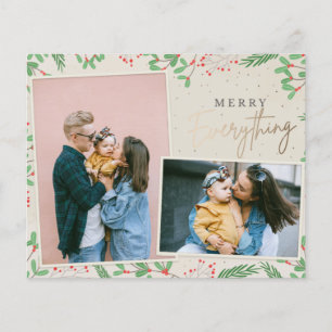 Carte de vœux de fêtes photo Tout Joyeux Or Budget