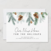 carte de vœux de fêtes pour une nouvelle adresse (Devant)