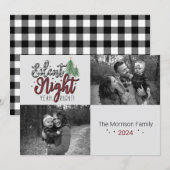 Carte de vœux de fêtes Silent Night Yeah Right! (Devant / Derrière)