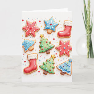 Carte de vœux de fêtes vierge avec cookies de Noël