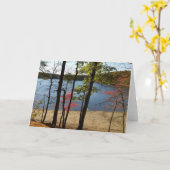 Carte de voeux de feuillage d'étang de Walden (Fleur jaune)